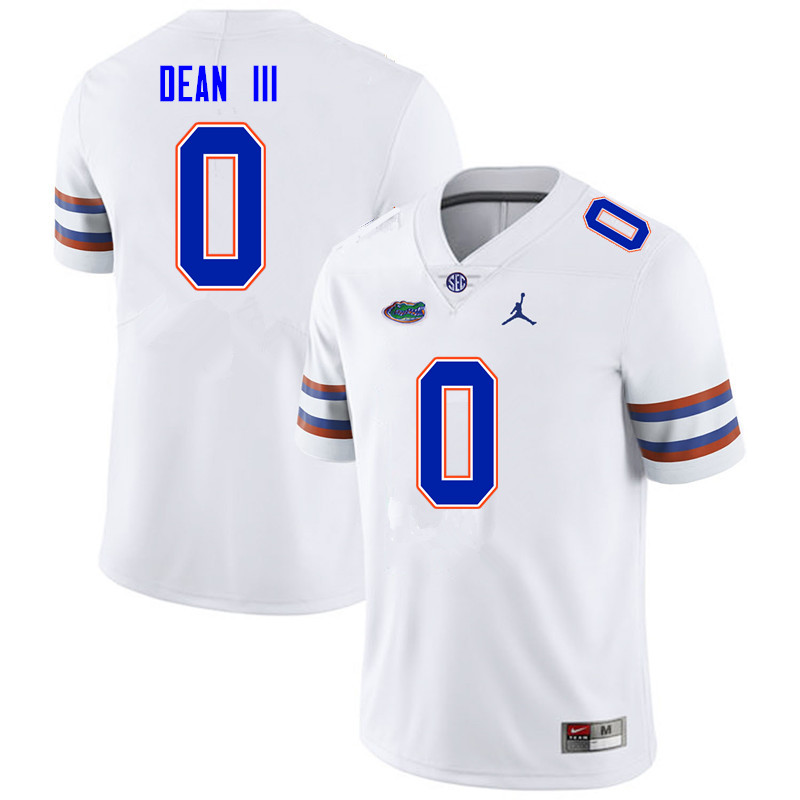 Men #0 Trey Dean III Florida Gators College Football Jerseys Sale-White - Click Image to Close